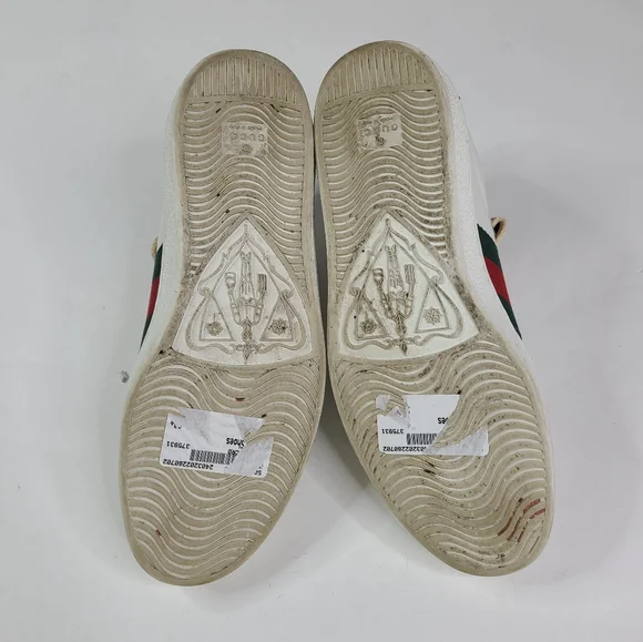 GUCCI White Leather New Ace High Top Sneakers sz 8